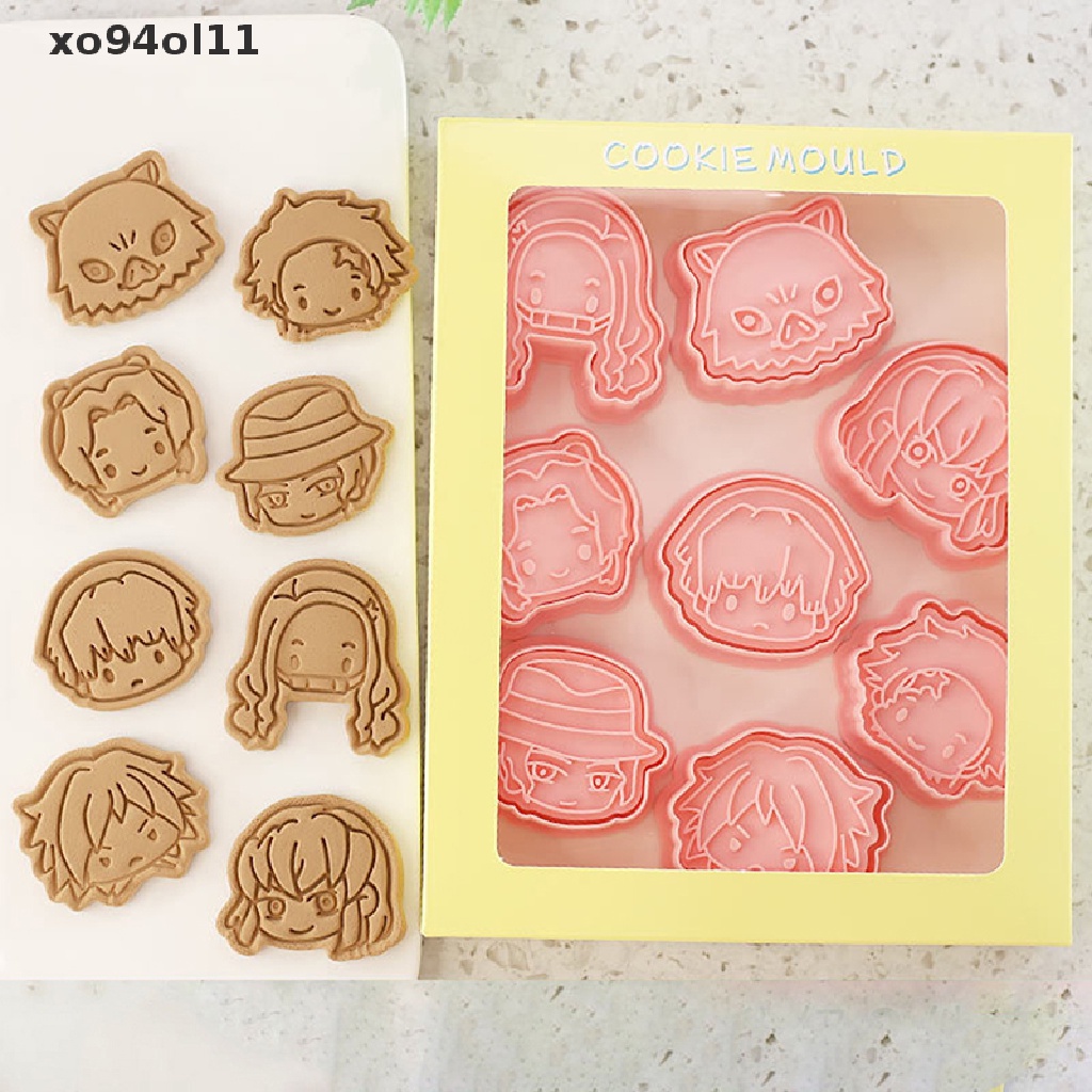 Xo 8Pcs/Set Cetakan Biskuit Karakter Kartun Bentuk Cookie Cutter Alat Dekorasi Kue OL