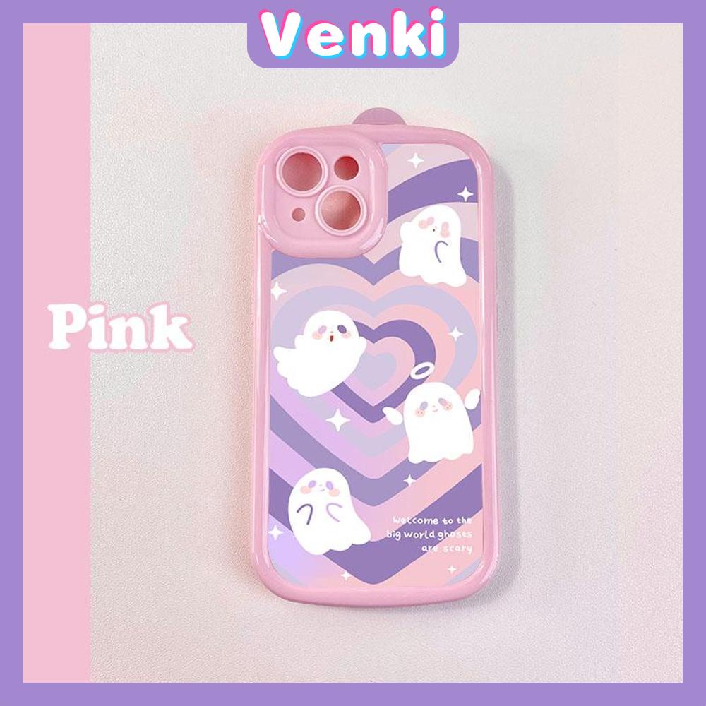 Case for iPhone 11 Soft TPU Glossy Round Edges Case Cute Cartoon Ghost and Heart Camera Protection Shockproof For iPhone 14 13 12 11 Pro Max 7 8 Plus X XR