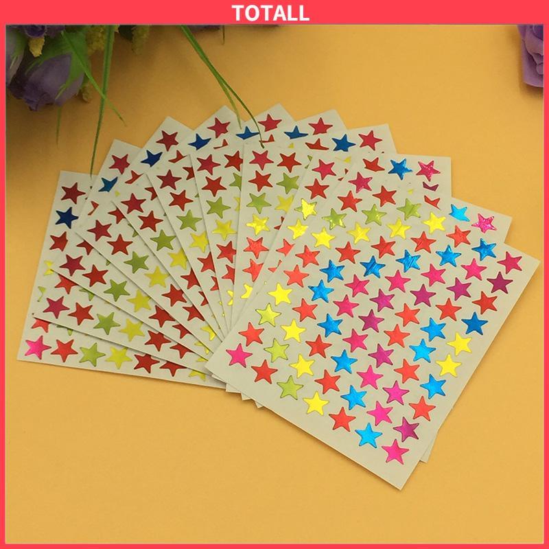 COD 10Pcs/Set Stiker Bintang Colorful Reward Stickers Alat Tulis-Totall