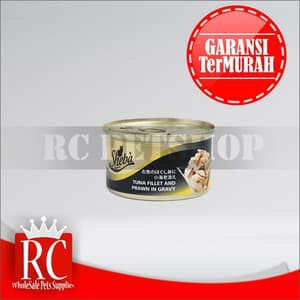 Makanan Kucing Basah Premium - Wet Cat Food Sheba Tuna Fillet And Prawn In Gravy 85 Gram