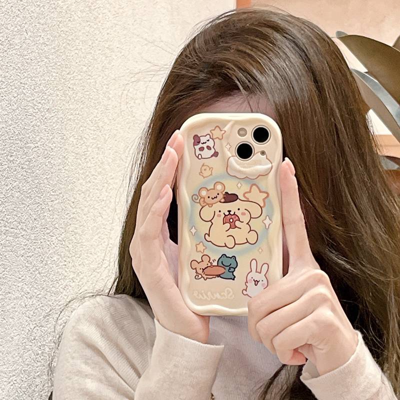 Cream Edge Cinnamoroll Girl Woman Soft Case HP iP iPhone 6 6S 7 8 14 + Plus SE 2020 X XS XR Max 11 12 13 Pro Max FTD Wave Casing Apple