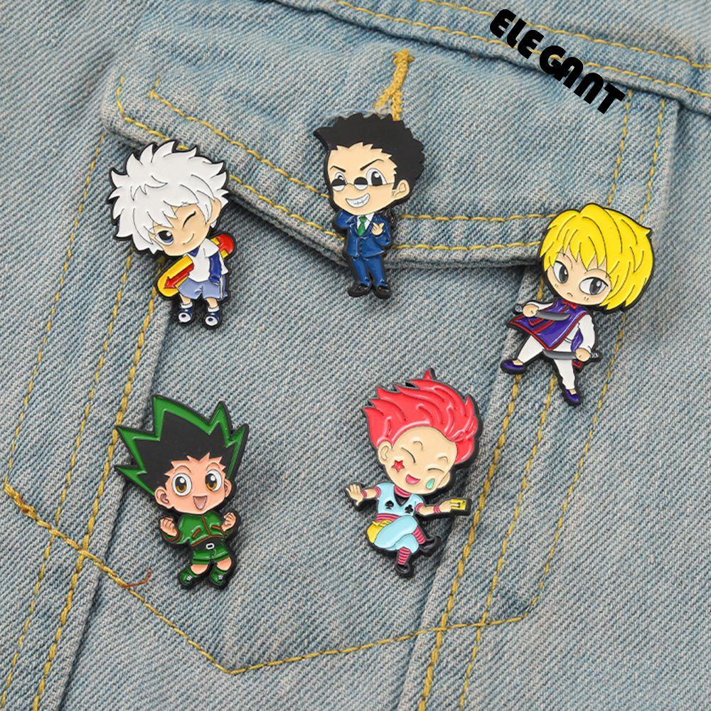 [Elegan] Anime HUNTERxHUNTER Karakter Klasik Lucu Mantel Perhiasan Aksesoris GON Kurapika Lencana Pin Killua Enamel Pin