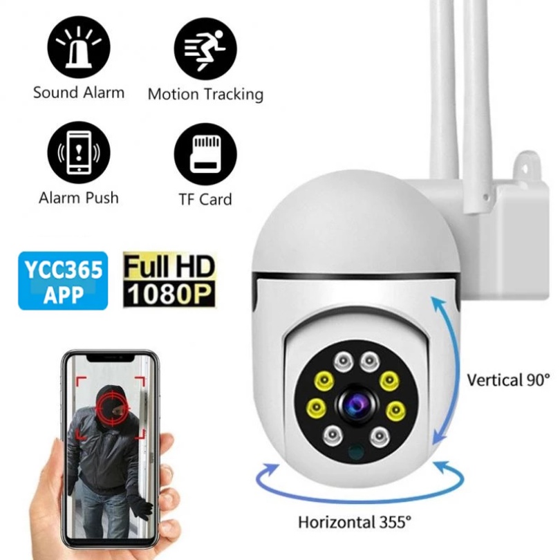 【COD】Kamera IP WiFi Waterproof Night Vision Auto Melacak Kontrol Remote Audio Two Way Untuk Keamanan Rumah