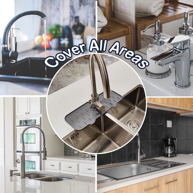 【COD】Kitchen Silicone Faucet Absorbent Mat /Sink Splash Guard/Alas Pelindung Keran Wastafel/Wastafel Silikon Pad