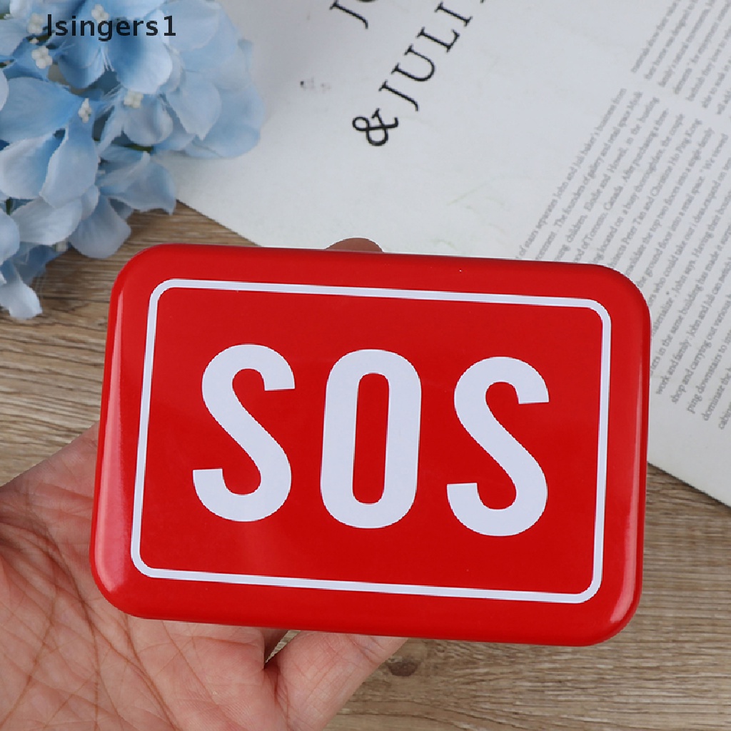 [lsingers1] First aid Pill Iron box kit Outdoor Survival Kits Set Keluarga Kotak Logam Butik