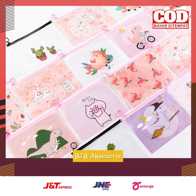 

TEMPAT PENSIL ALAT TULIS KANTOR SEKOLAH / TEMPAT KOSMETIK / MAKEUP / MAKE UP TRANSPARAN MAP FILE UNICORN / ZIPPER BAG | BJB AKSESORIS