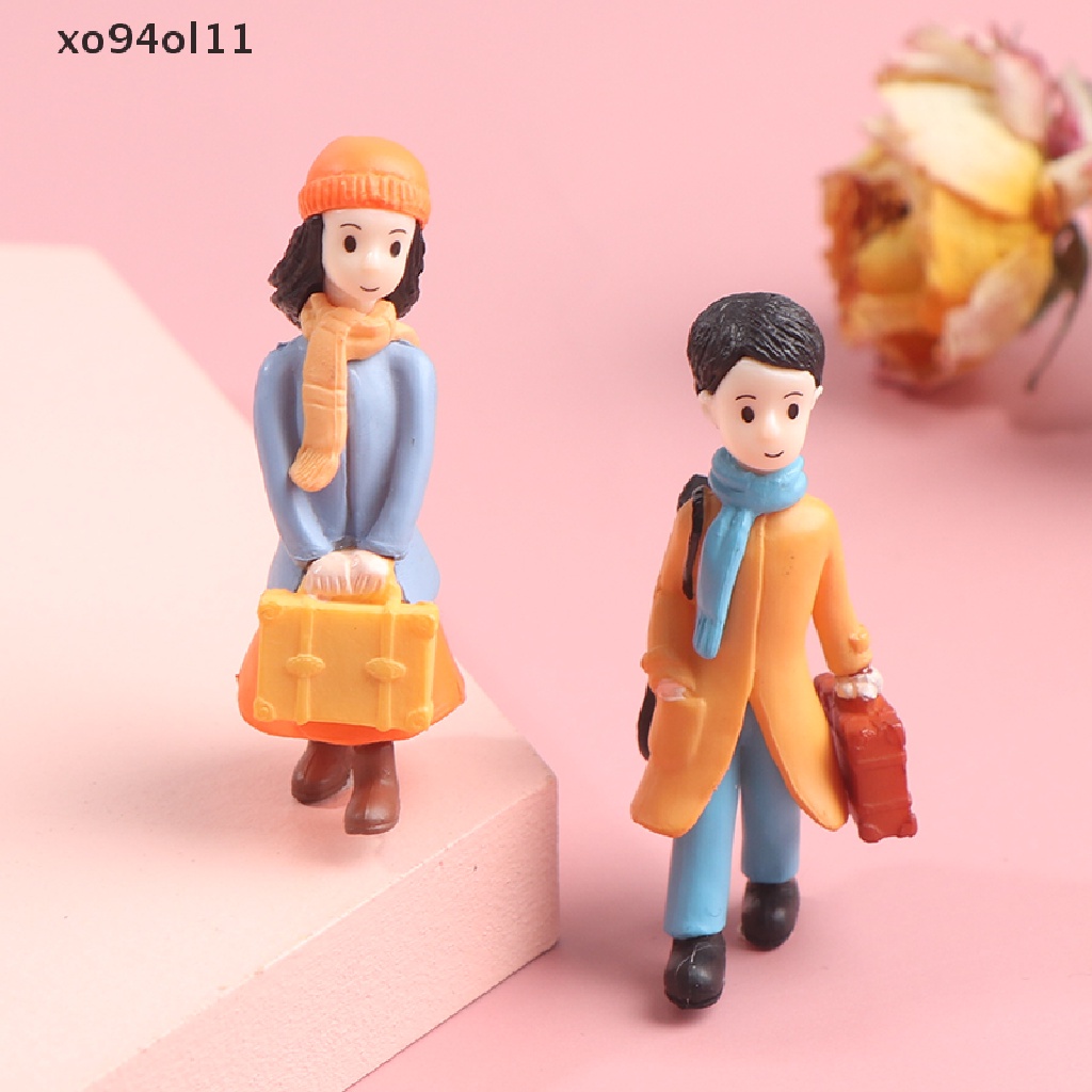 Xo 2buah Mainan Boneka Pasangan model Boneka Dekorasi Miniatur Rumah DIY OL