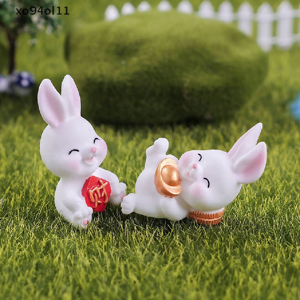 Xo 1xminiatur Lucu Imlek Shio Kelinci Lanskap Mikro Rumah Boneka OL