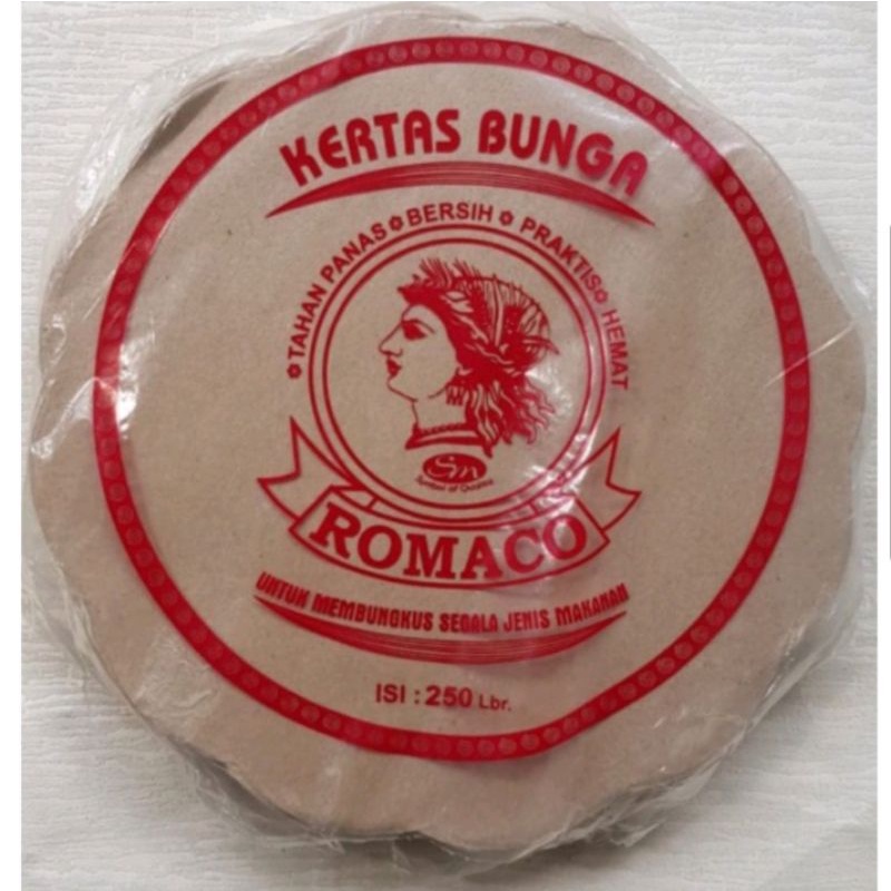 Kertas Nasi BUNGA ukuran kecil | Tatakan/alas piring rotan| 250 lembar