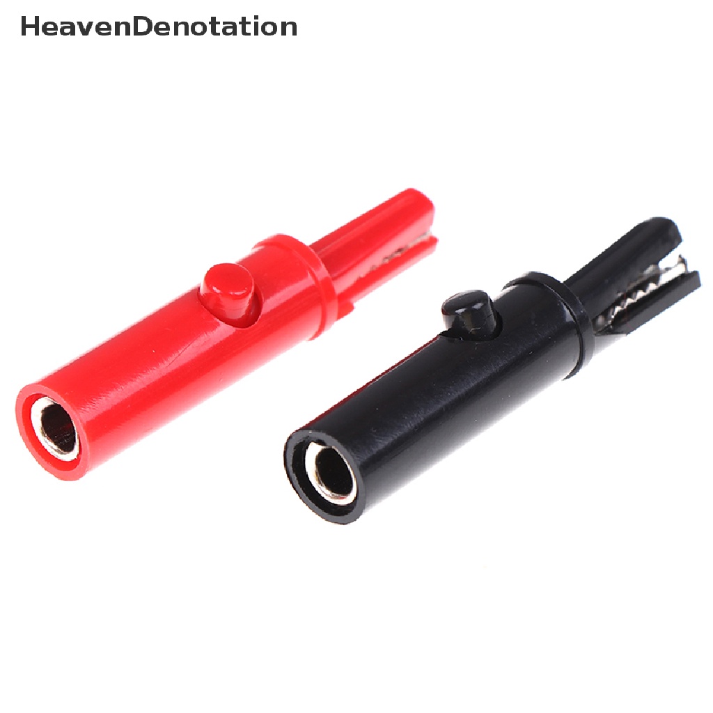 [HeavenDenotation] 2pcs push button type full Pelindung Klip Buaya Untuk multimeter Profesional HDV