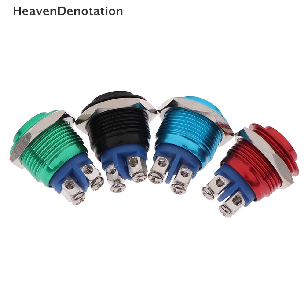 [HeavenDenotation] 1pc Saklar Tombol Tekan Momentary 16mm Waterproof Mount Button Switch HDV