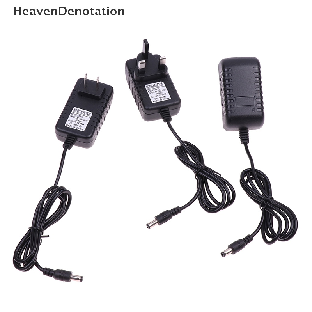 [HeavenDenotation] Ac/dc 9V 2A Switching Power Supply Adapter Polarity Terbalik Negatif Luar Plug EU US UK 5.5mm x 2.1mm-2.5mm HDV