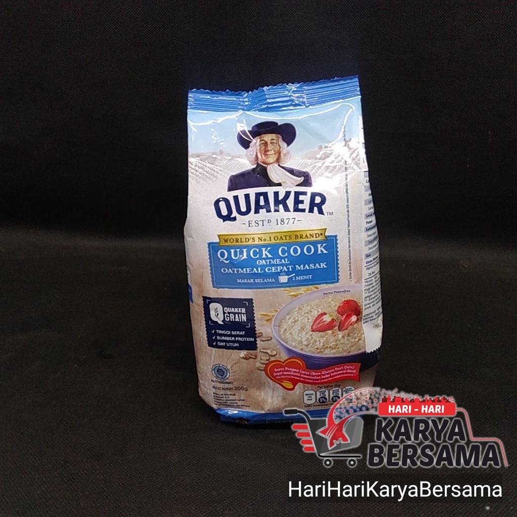

QUAKER QUICK COOK OATMEAL POUCH 200GR