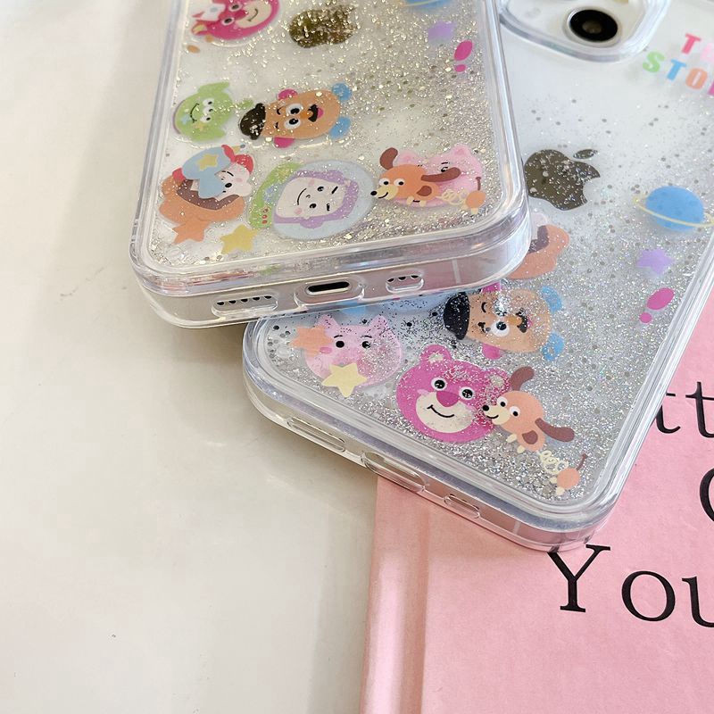 Shine Quicksand Toy Story Mania Girl Woman Soft TPU Case HP iP iPhone 12 13 14 Pro Max 11 FTD Casing Apple