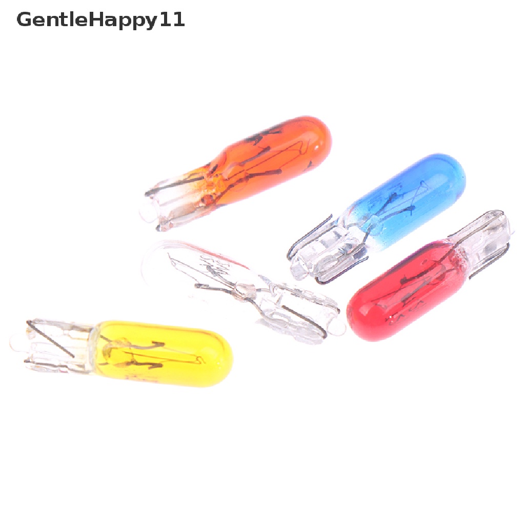 Gentlehappy 10pcs T5 12v 1.2w Mobil haen Instrumen Lampu Bohlam Dashboard auto interior id