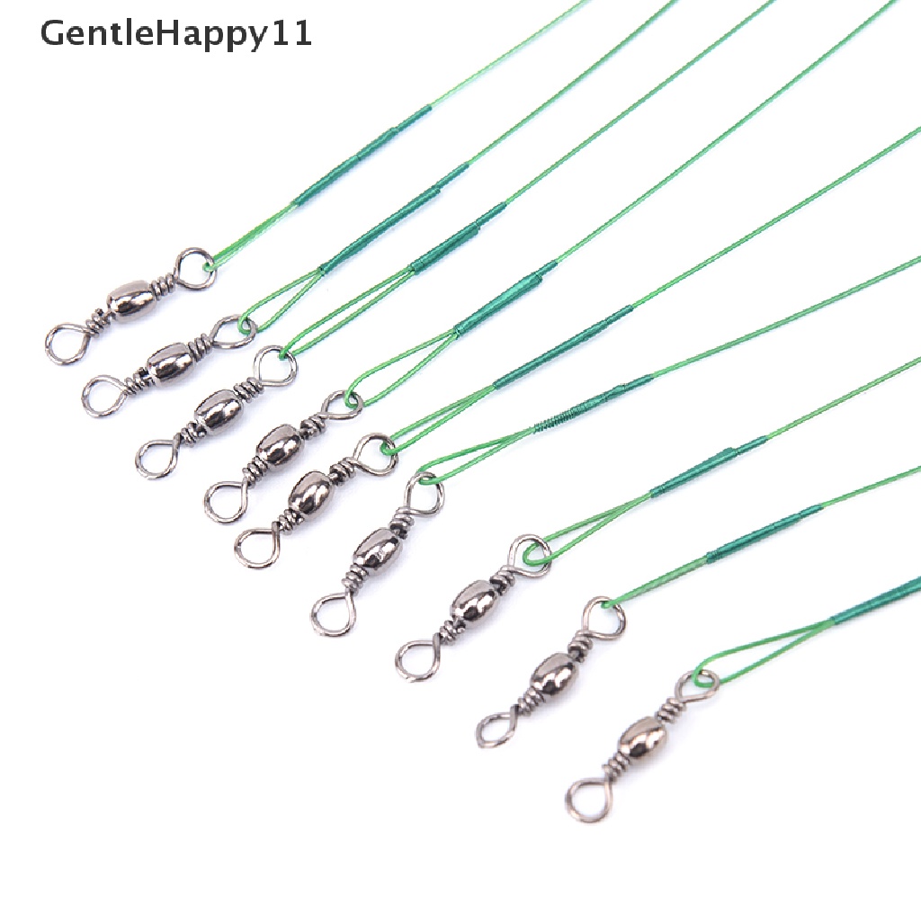 Gentlehappy 10pcs/lot Pemimpin Kawat Baja Pancing Dengan Kawat Pemimpin Pancing Putar  Id