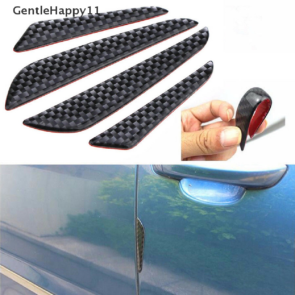 Gentlehappy 4x Anti-Tabrakan Lis Carbon Fiber Pelindung Pinggiran Pintu Mobil Strip Pelindung Bumper id