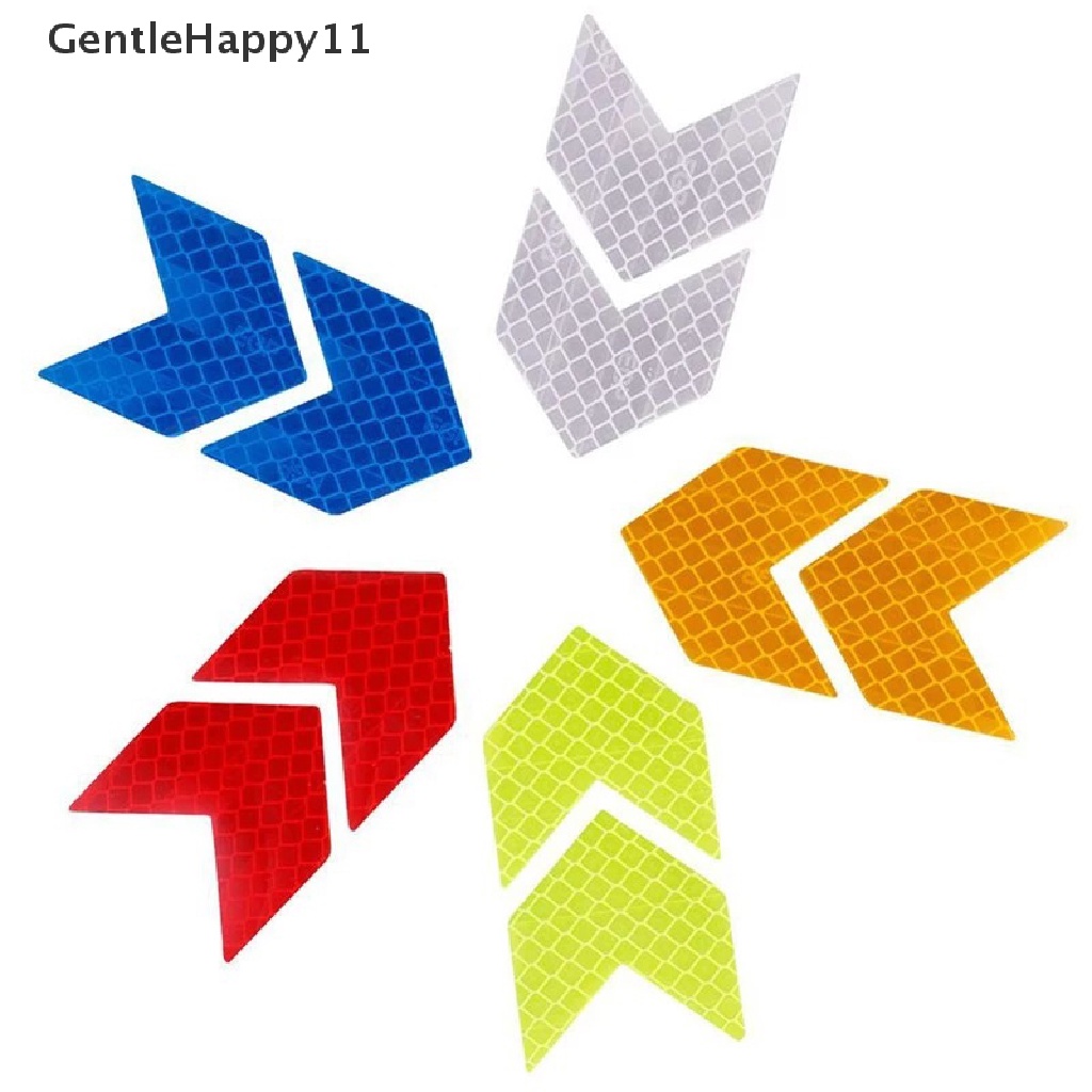 Gentlehappy 10PCS Stiker Reflektif Keselamatan Otomotif Super Reflektif Safety Sticker id