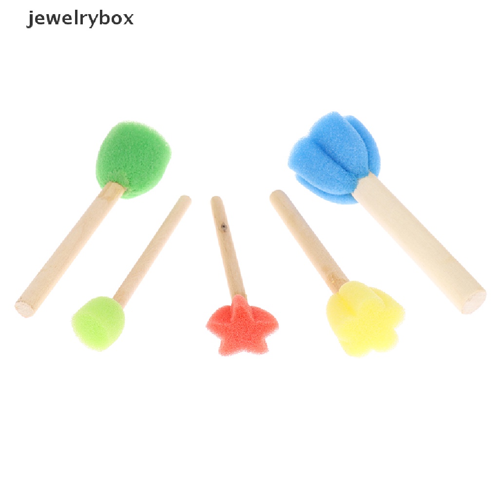 [jewelrybox] Kit Kuas Stempel Spons Anak Balita Mainan Gambar Bunga Untuk Anak Butik Seni Cat