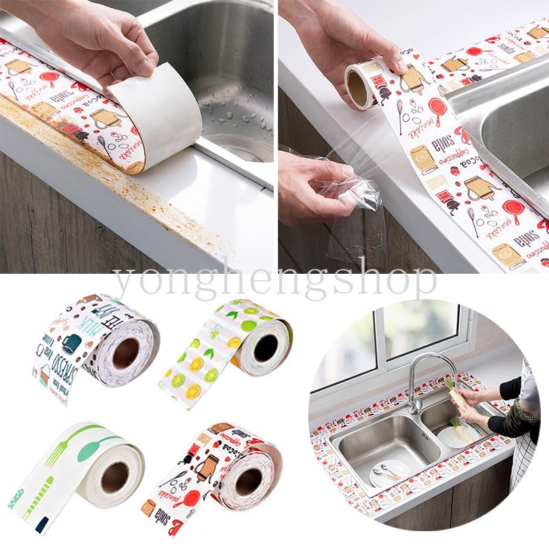 2.8 M Wastafel Dapur Tahan Air Stiker Anti Fouling Tape Meja Toilet Gap Self-adhesive Seam Stickers Window Water-absorbing Sticker Wastafel Sealing Strip Tape