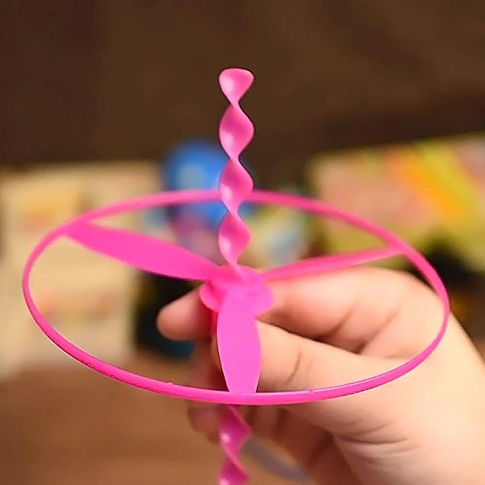 Mxbeauty Dragonfly Terbang Mainan Multicolour Flight Gift Mainan Anak UFO Plastik Hadiah Anak Novelty Mainan Handle UFO Toy