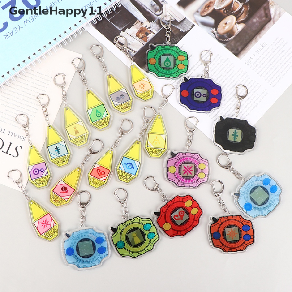 Gentlehappy Digimon Adventure Digivice Anime Liontin Figure Gantungan Kunci Keyring Koleksi Mainan id