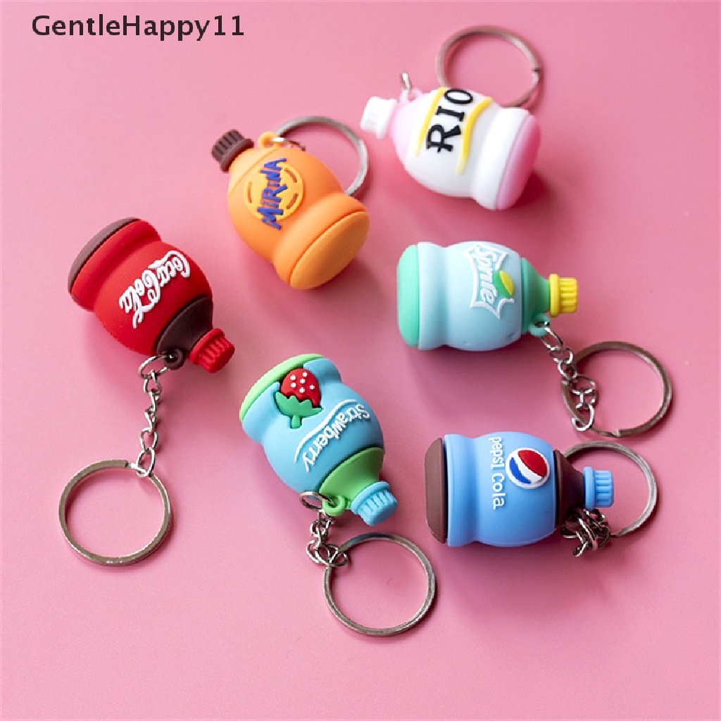 Gentlehappy 1Pc Kartun Botol Minum Gantungan Kunci Pepsi RIO Coca-Cola Key Chain Gantungan Kunci Mobil Cincin Siswa Tas Ransel Liontin Hadiah Anak Aksesoris Gantung id