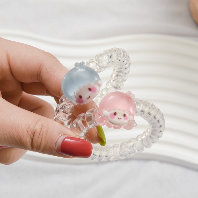 Fashion Lucu Glitter Kodok Ponytail Holder Peri Segar Elastis Spiral Ikat Rambut Scrunchies Kartun Kabel Telepon Rambut Cincin Wanita Gadis Tali Rambut Aksesoris Rambut