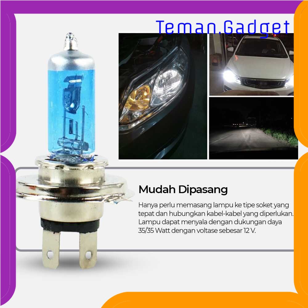 TD - OTO Hankle Lampu Depan Mobil Headlamp Halogen H4 Natural White 35/35W 1PCS - P43T