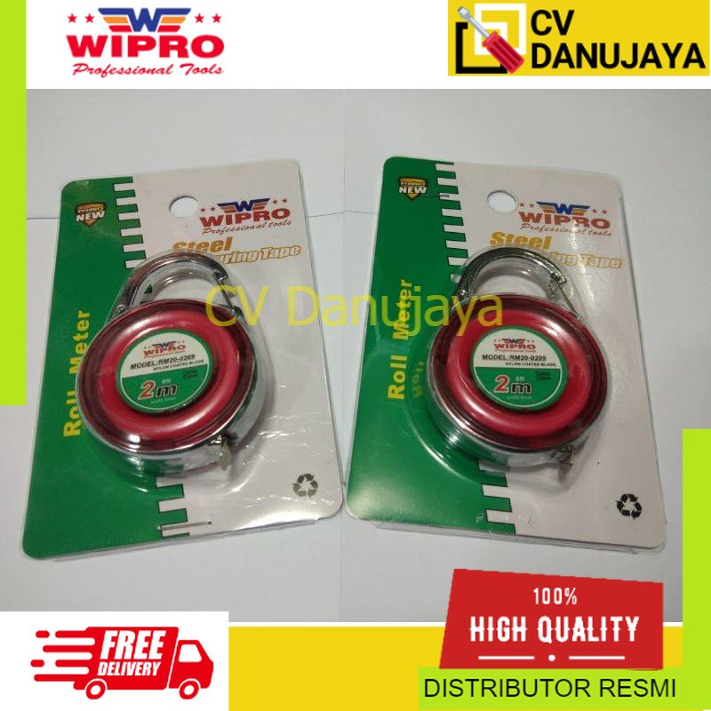 METERAN BULAT STAINLESS STEEL 2M WIPRO/METERAN BESI/METERAN GANTUNGAN KUNCI/METERAN ALAT UKUR PENGGA
