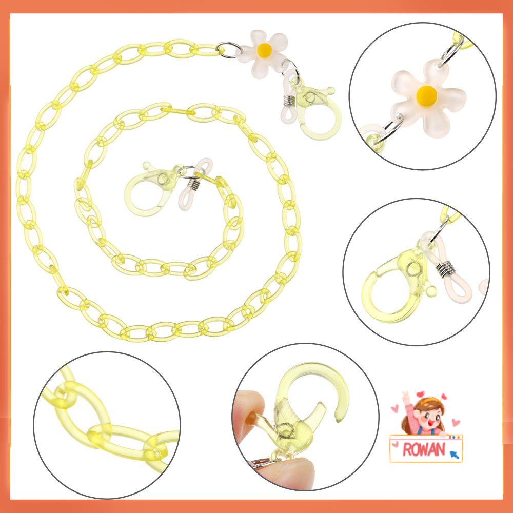 R-flower Chain Gift Flowers Kalung Sungalsses Tali Leher Rantai Kacamata Akrilik