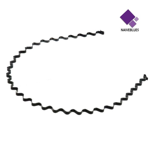 &lt; Naiveblues &gt; Ikat Kepala Hoop Rambut Bergelombang Hitam Pria Wanita Fashion Sport Headband