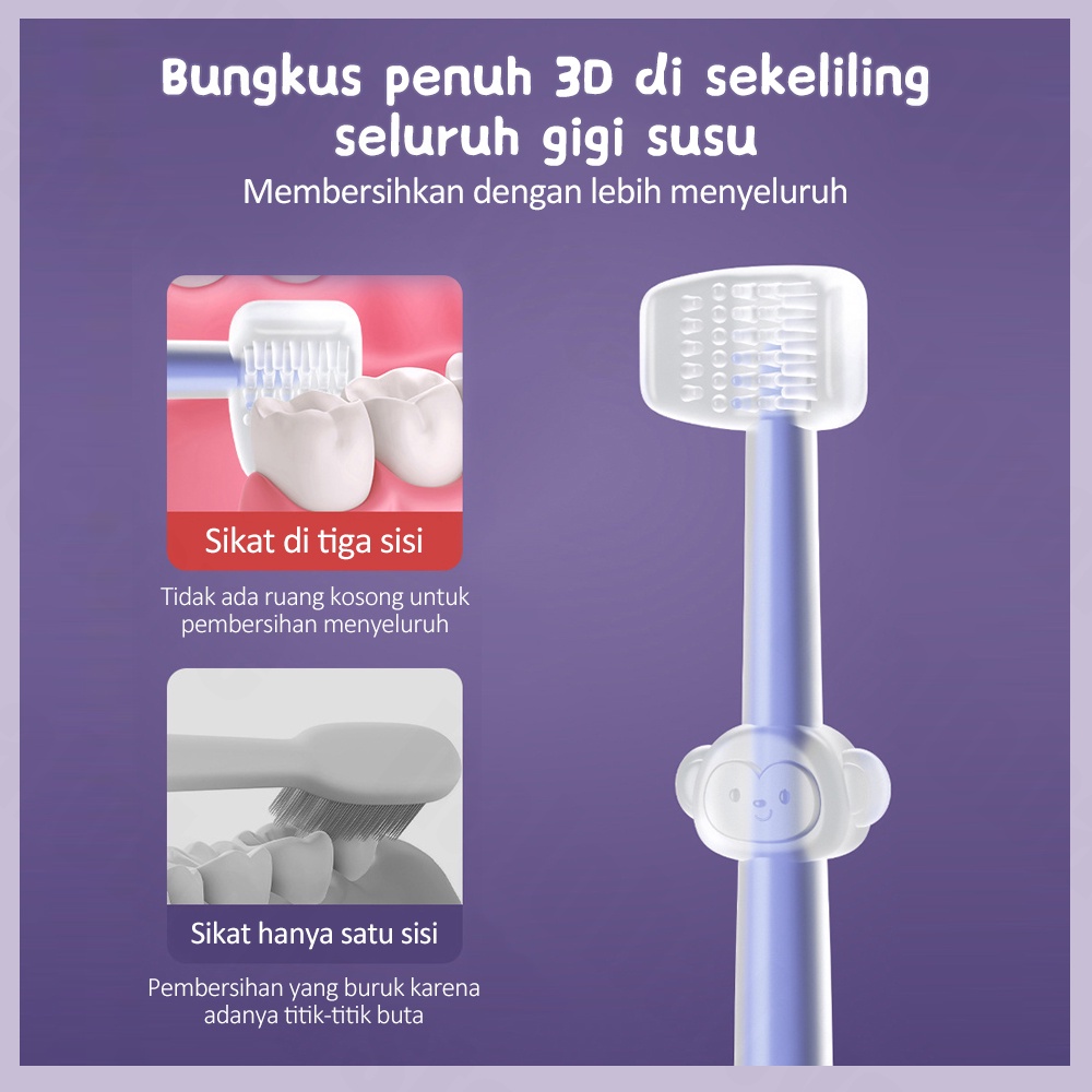 Halobaby Sikat Gigi Bayi Sikat Lidah Bayi 4 in 1 Perawatan Mulut Bayi/Food Grade Silikon Pembersih Mulut BPA Free