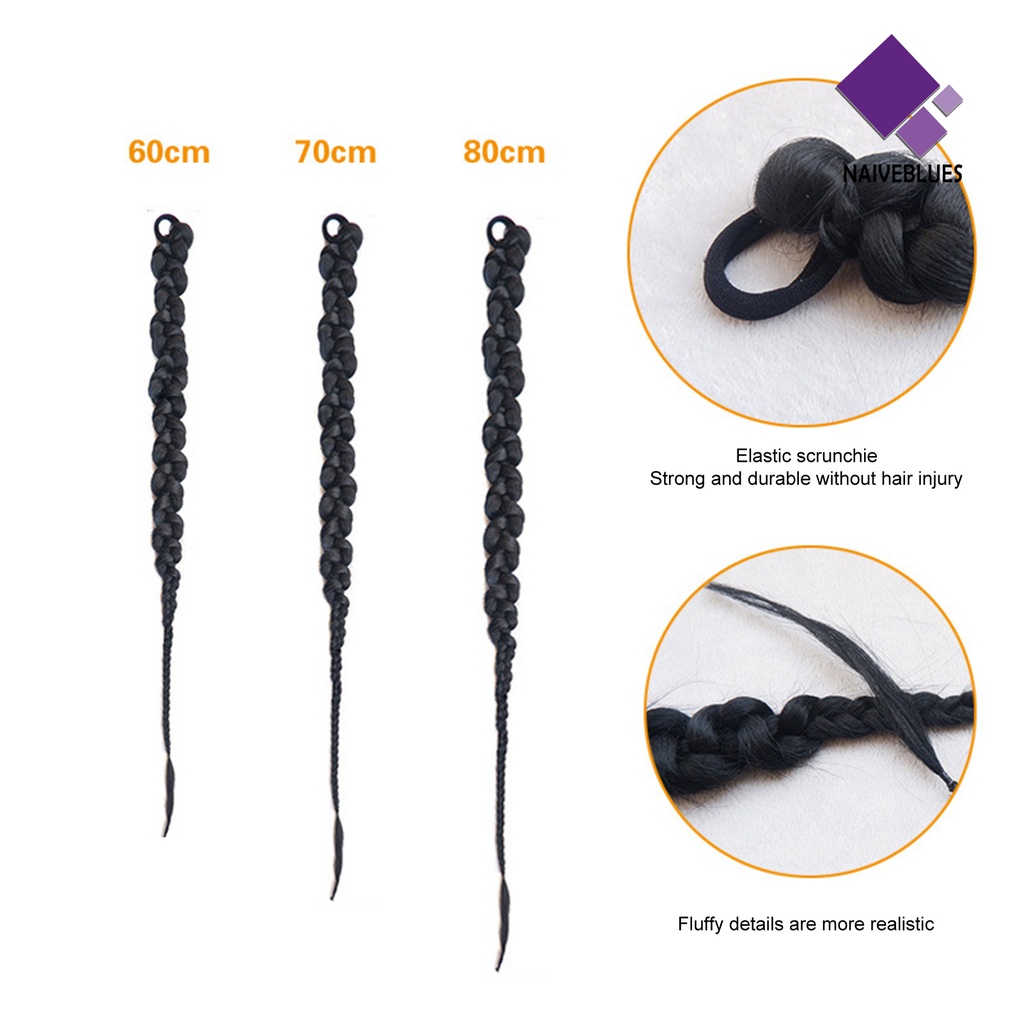 &lt; Naiveblues &gt; Wig Kepang Halus Realistis Natural Elastis Tali Rambut Hairs Styling Nyaman Dipakai Afrika