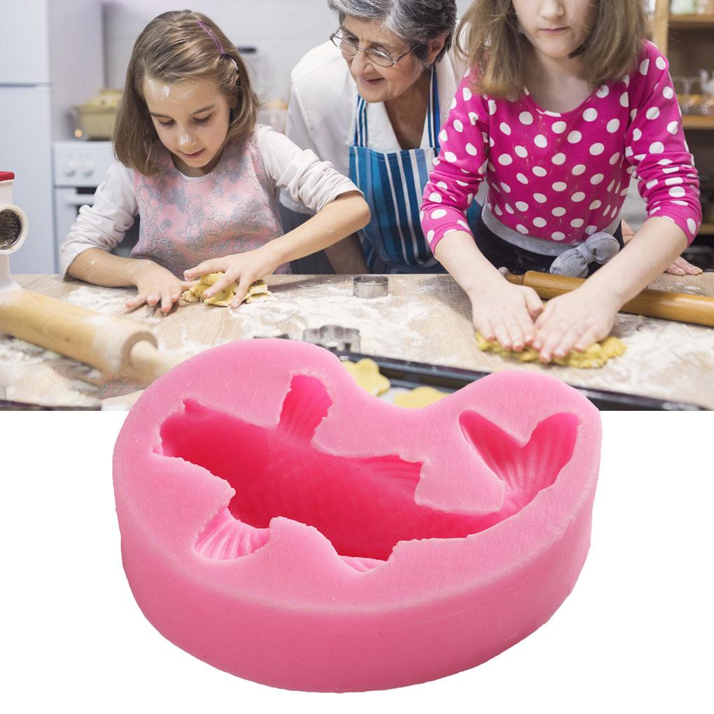 Ikan Berbentuk Kue Fondant Silikon Cetakan Bakery Sugarcraft Cetakan Restoran Reusable Baking Tool Bakeware Aksesori