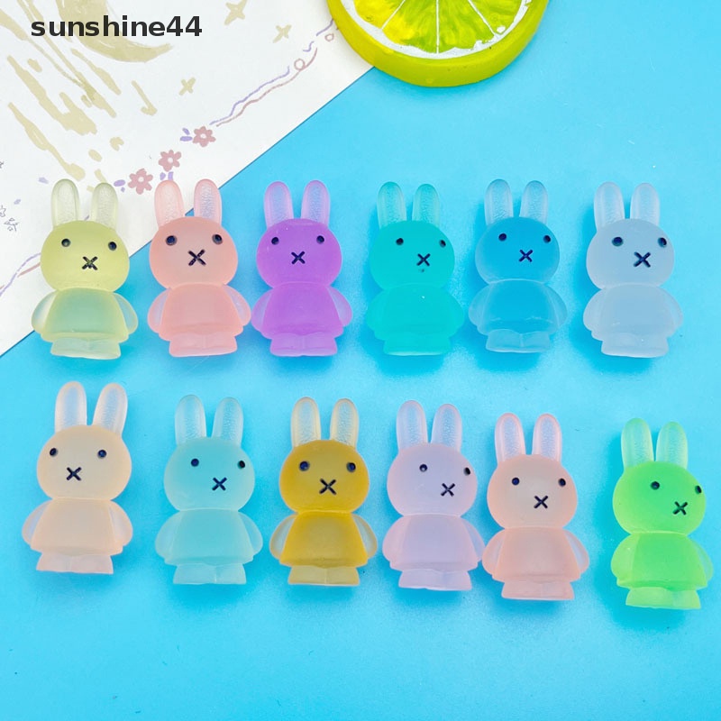 Sunshine 5Pcs Patung Kelinci Bercahaya Glow In The Dark Bunny Figure Ornaments Craft ID