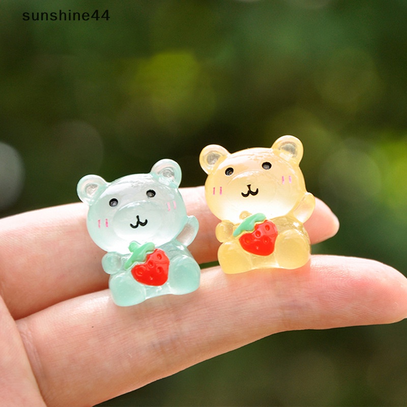 Sunshine 1Pc Luminous Cute Bear Micro Ornamen Miniatur Pot Dekorasi Landscape ID