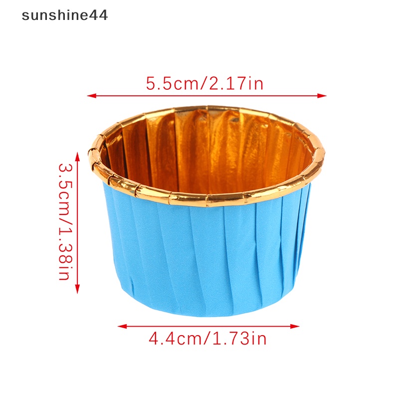 Sunshine 10Pcs Aluminium Foil Muffin Cupcake Liner Pembungkus Kue Baking Cup Tray Case ID