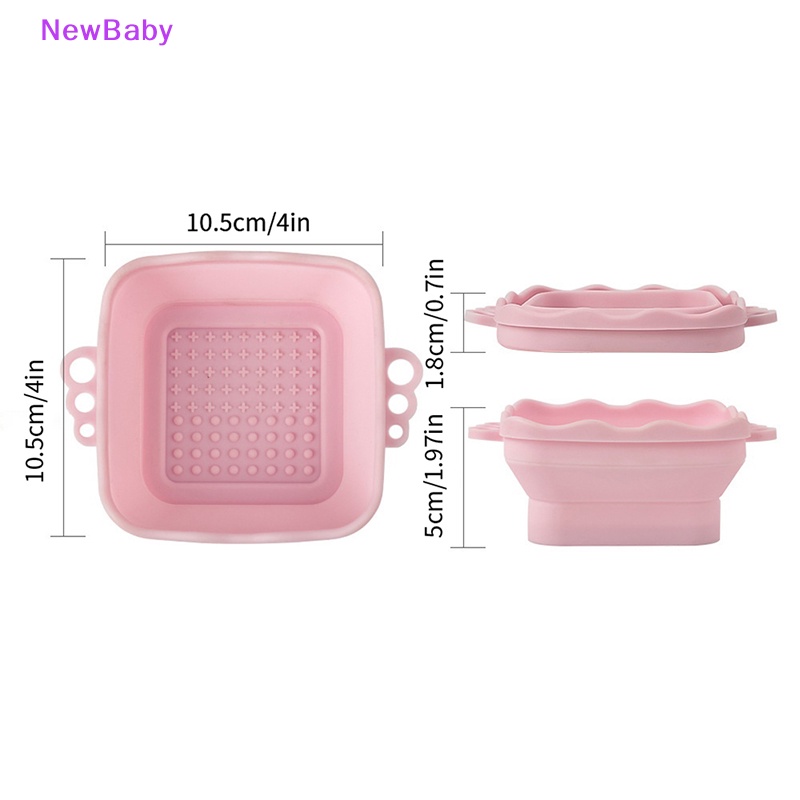 Newbaby Alas Pembersih Brush Makeup Silikon Lipat Washing Scrubber Board Cleaning Mat ID