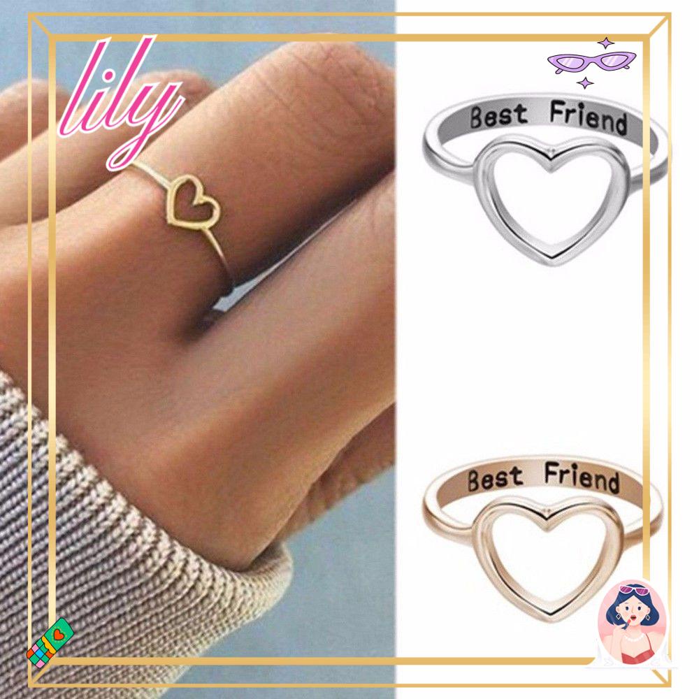 Cincin LILY Love Hati Pesta Letter Band Type Friendship