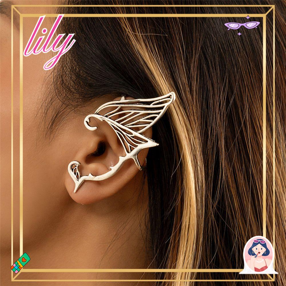 Lily Ear Wrap Pesta Earcuff Sayap Kupu-Kupu Elf Ear Clip