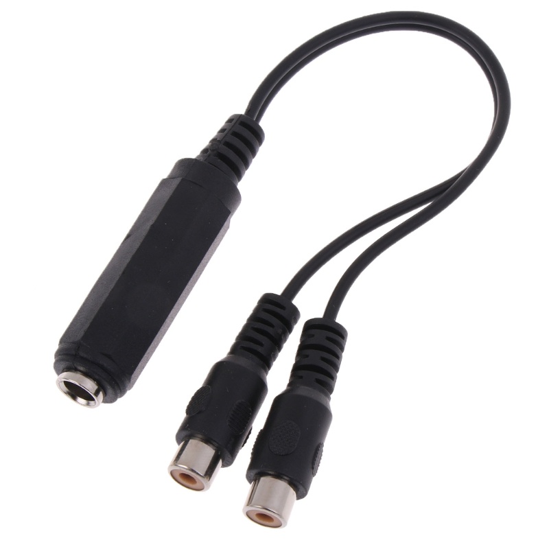 Cre Stereo- Jack Female1 /4 &quot;6.35mm Ke Dual-RCA Female Plug Y Splitter Kabel Female