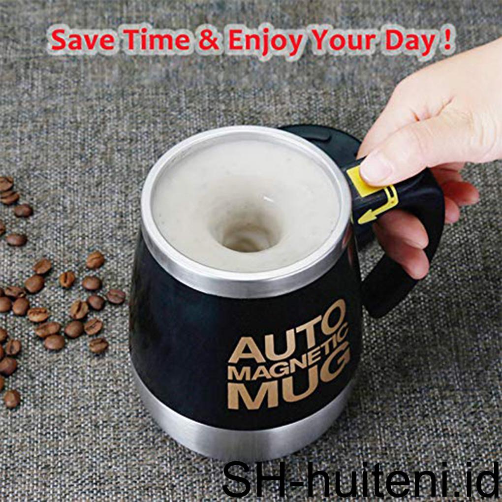 400 ml Otomatis Self Stirring Mug Stainless Steel Isi Ulang Susu Teh Mixing Cup Mixer Thermal Cangkir Air Supply Kantor