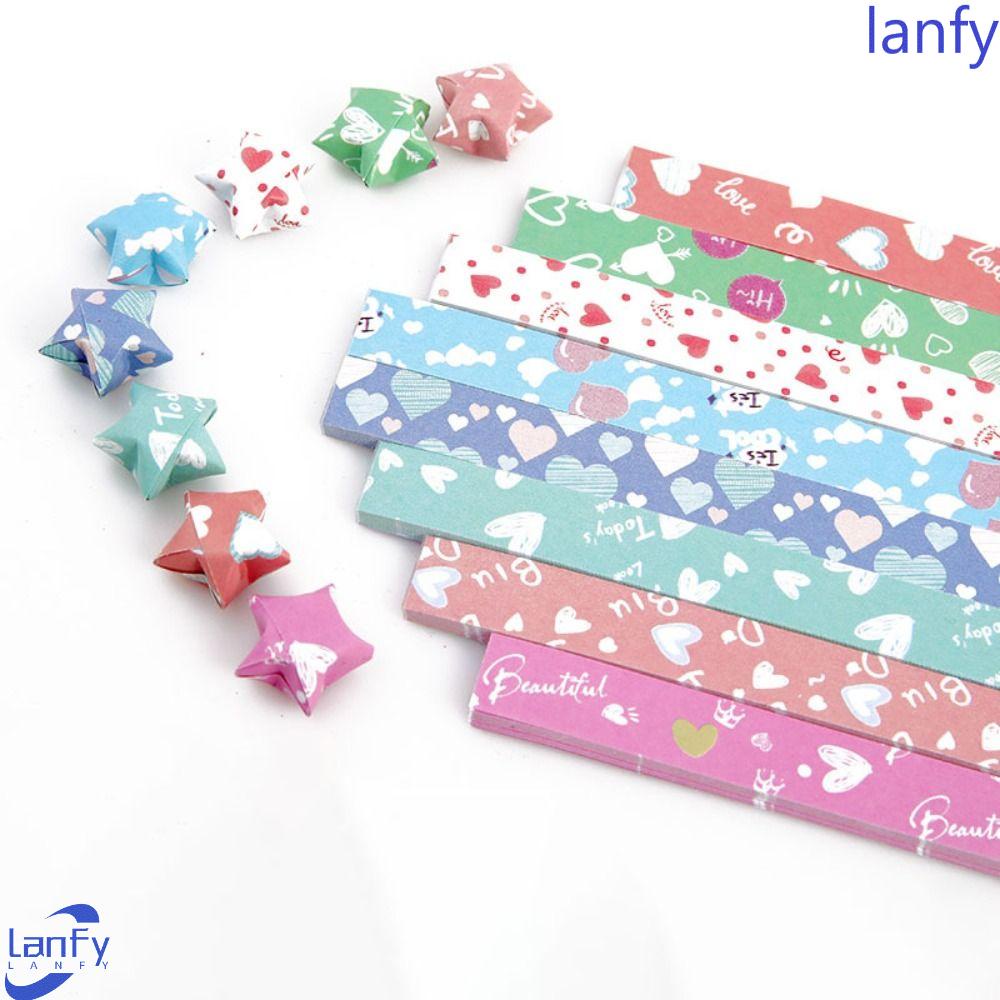 Lanfy Origami Bintang Kertas Strip Untuk Anak-Anak Lucky Star Dekorasi Pesta Dekorasi Rumah Seni Kerajinan Hadiah Kertas Hias Lucky Star Origami