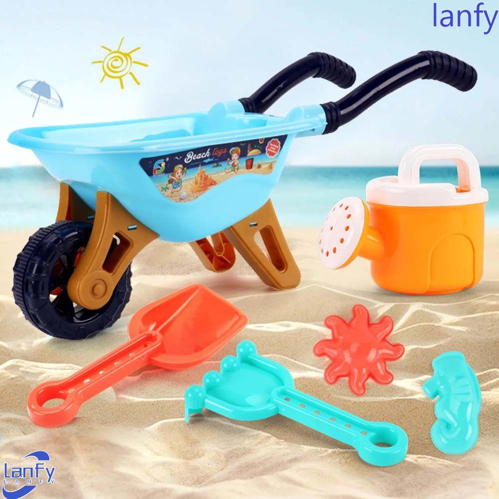 Lanfy Set Mainan Edukasi Anak Model Troli Pasir Multi Warna Untuk Pantai / Outdoor / Musim Panas