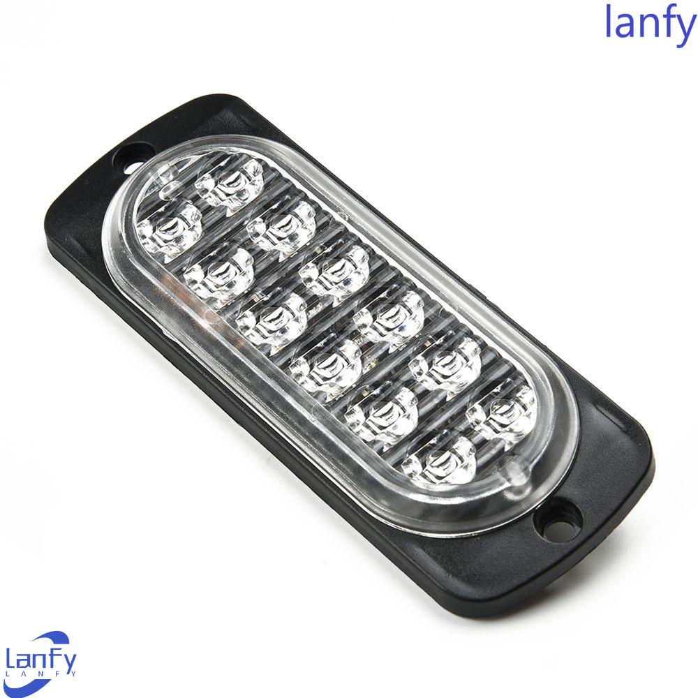 Lanfy Working Fog Red Light 12LED Off-road Car DC 12V~24V Lensa Transparan Penghilang Panas Cepat Super Terang LED Urgent Light