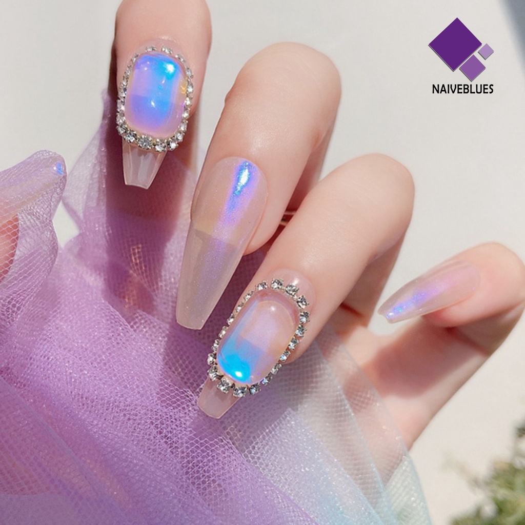 [naiveblues] 10pcs Perhiasan Nail Art Mengkilap Efek Visual Reguler Tahan Luntur Berkilau Perhiasan Kuku 3D