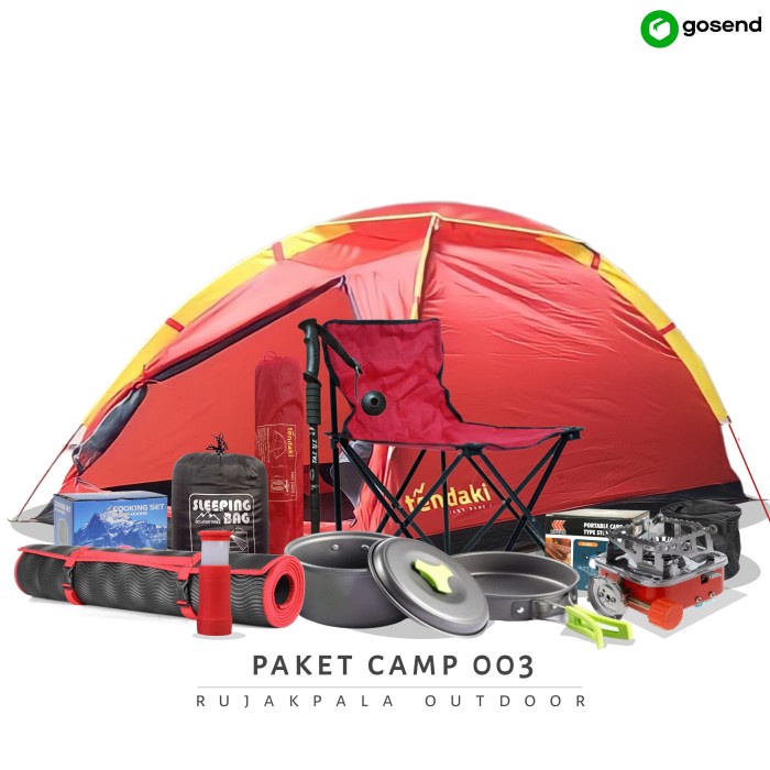 paket mendaki komplit paket tenda camping dan perlengkapan lainya - paket camp 3