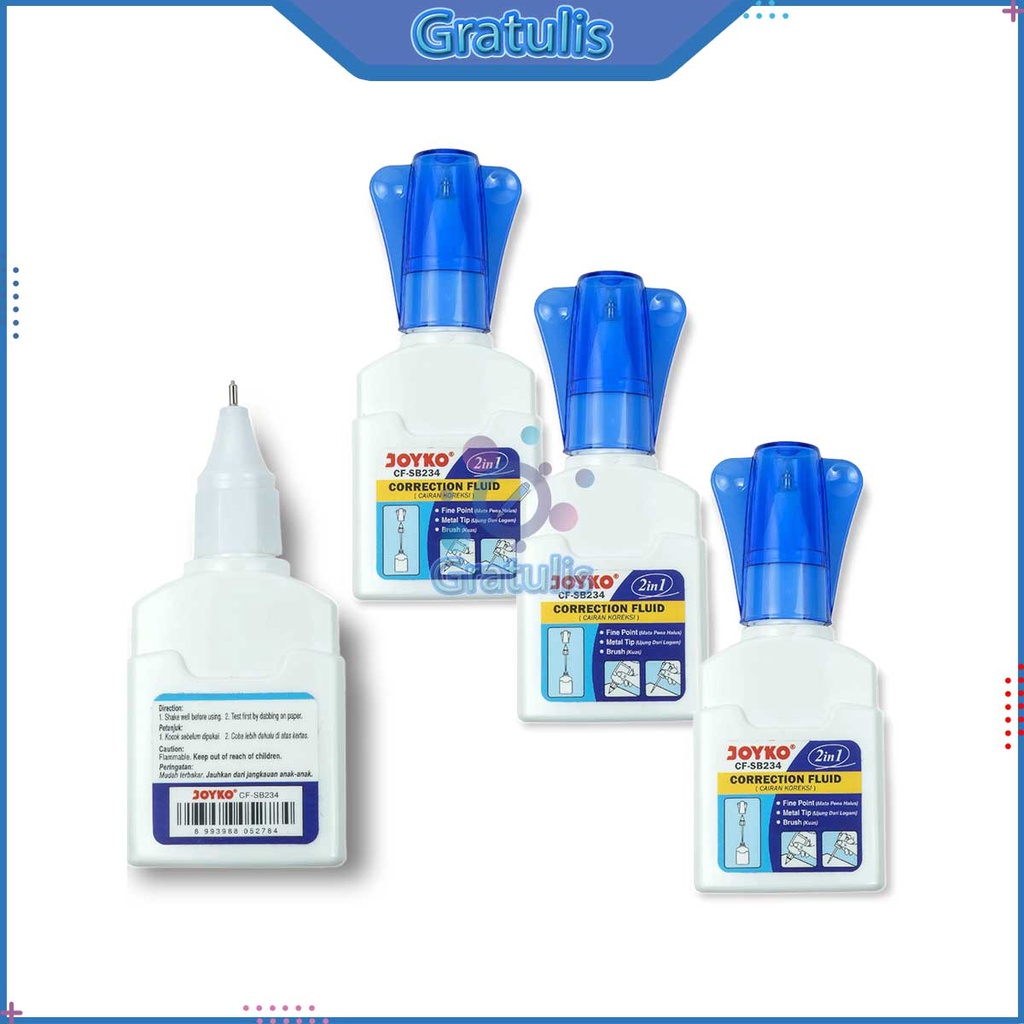 

TIPE X JOYKO CAIR CF-SB234 [1 PCS] / TIP EX PENGHAPUS PULPEN / TIP X KUAS JOYKO CORRECTION FLUID 2 IN 1