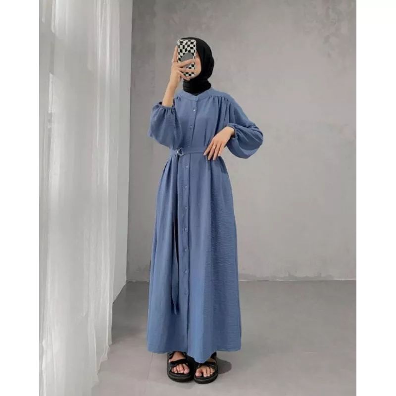 Dress Tiara Wanita Terbaru Bahan Matt Polo Linen